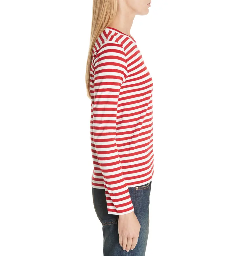 꼼데가르송 Comme des Garcons PLAY Cotton Tee_RED/ WHITE