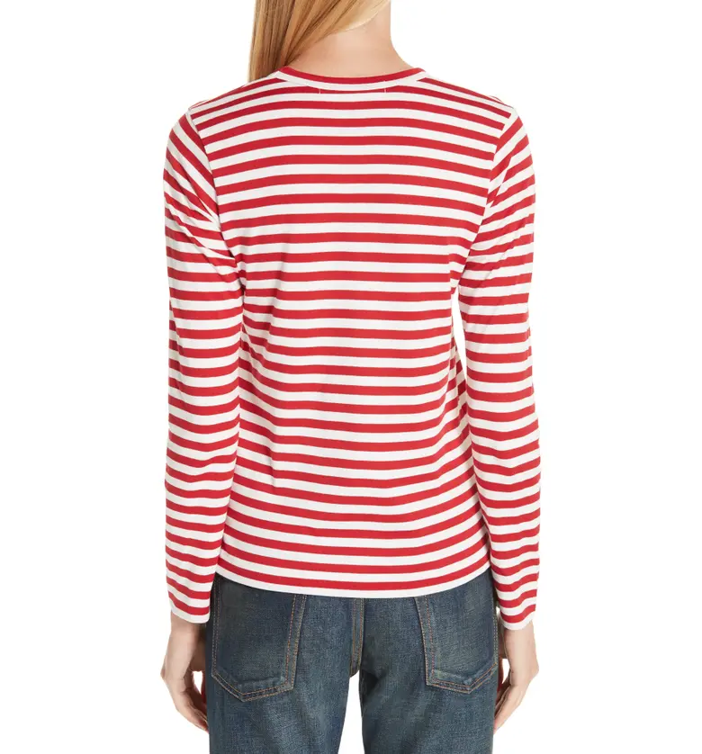 꼼데가르송 Comme des Garcons PLAY Cotton Tee_RED/ WHITE