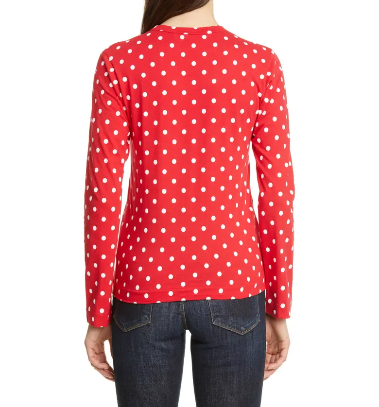 꼼데가르송 Comme des Garcons PLAY Polka Dot Cotton T-Shirt_RED/ WHITE