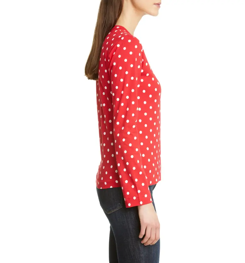 꼼데가르송 Comme des Garcons PLAY Polka Dot Cotton T-Shirt_RED/ WHITE