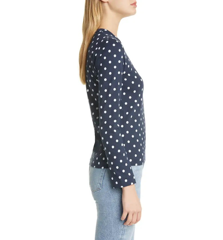 꼼데가르송 Comme des Garcons PLAY Polka Dot Cotton T-Shirt_NAVY/ WHITE