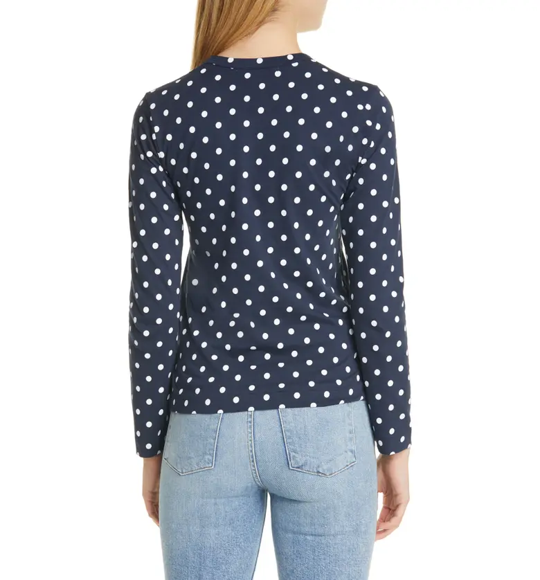 꼼데가르송 Comme des Garcons PLAY Polka Dot Cotton T-Shirt_NAVY/ WHITE