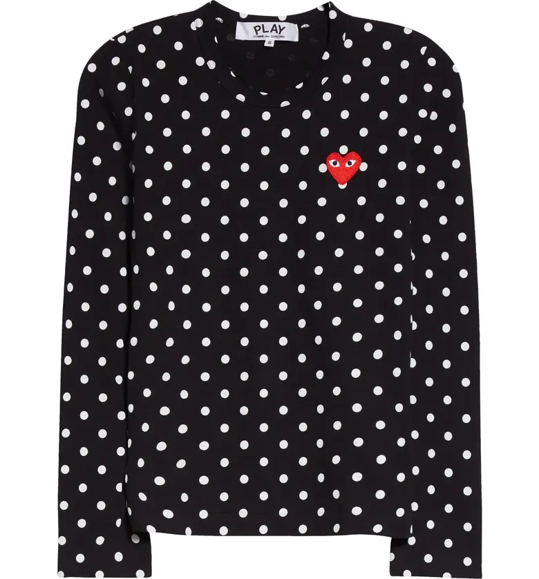 꼼데가르송 Comme des Garcons PLAY Polka Dot Cotton T-Shirt_BLACK