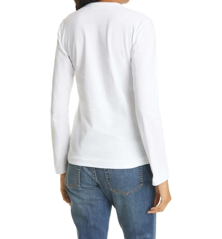 꼼데가르송 Comme des Garcons PLAY Heart Face Graphic Tee_White