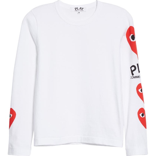 꼼데가르송 Comme des Garcons PLAY Heart Face Graphic Tee_WHITE