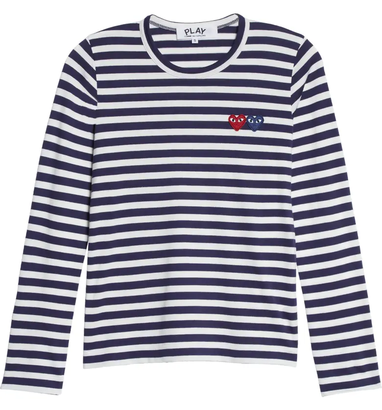 꼼데가르송 Comme des Garcons PLAY Stripe T-Shirt_NAVY
