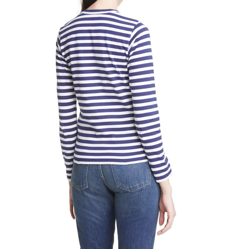 꼼데가르송 Comme des Garcons PLAY Stripe T-Shirt_NAVY
