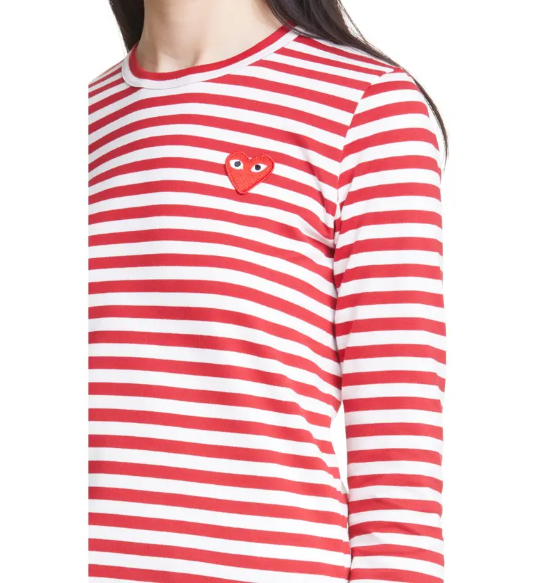 꼼데가르송 Comme des Garcons PLAY Cotton T-Shirt_4-RED/WHITE