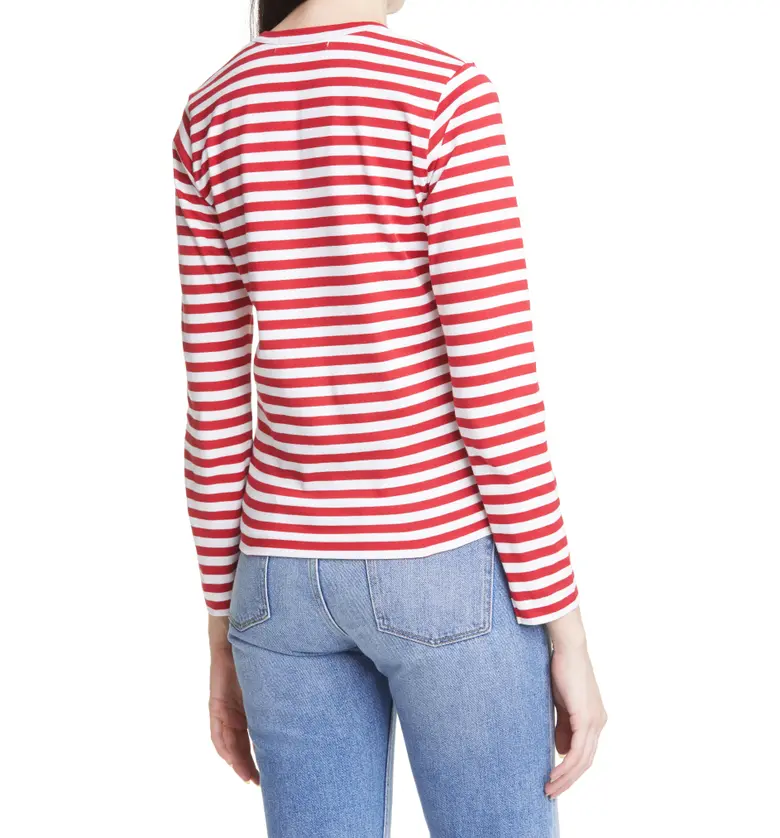 꼼데가르송 Comme des Garcons PLAY Cotton T-Shirt_4-RED/WHITE