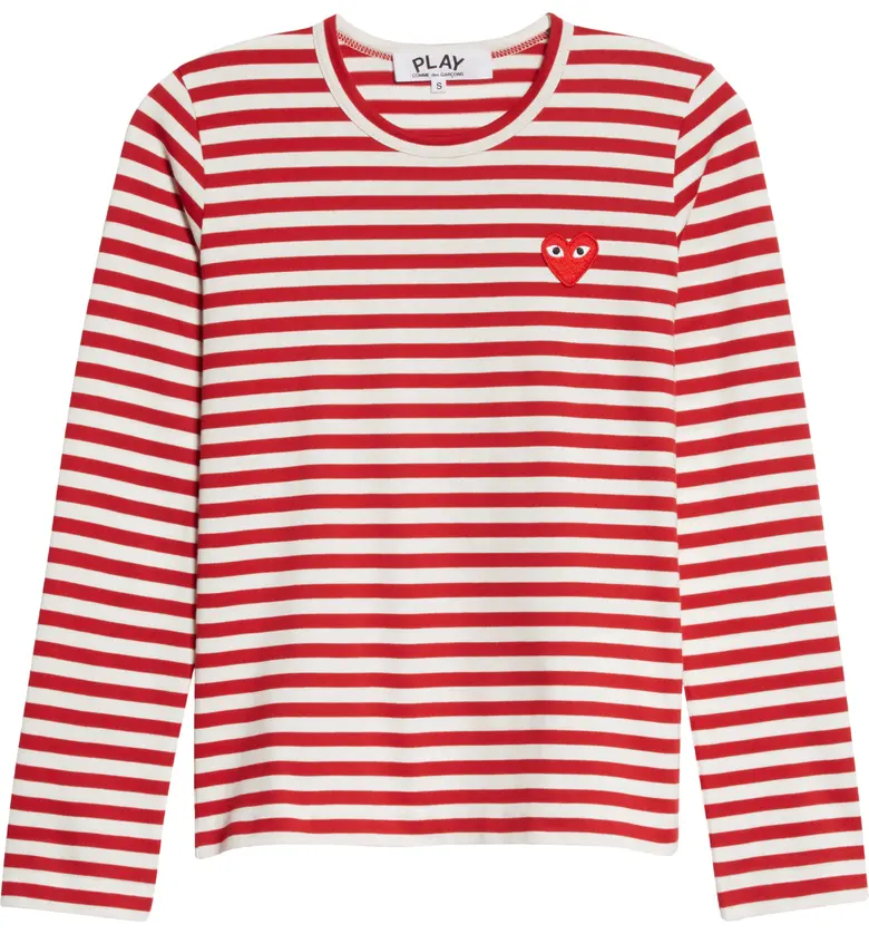 꼼데가르송 Comme des Garcons PLAY Cotton T-Shirt_4-RED/WHITE