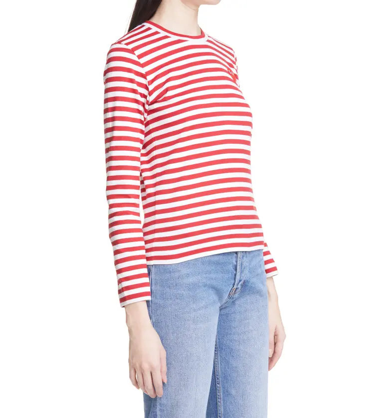 꼼데가르송 Comme des Garcons PLAY Cotton T-Shirt_4-RED/WHITE