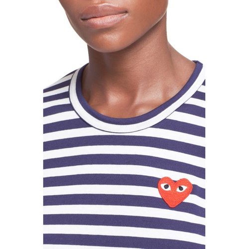 꼼데가르송 Comme des Garcons PLAY Stripe T-Shirt_NAVY/ WHITE