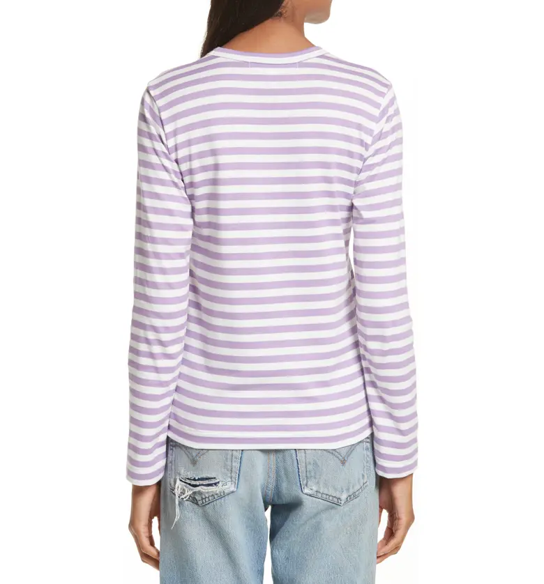 꼼데가르송 Comme des Garcons PLAY Stripe Long Sleeve T-Shirt_PURPLE