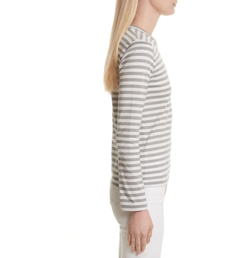꼼데가르송 Comme des Garcons PLAY Stripe Long Sleeve T-Shirt_Grey
