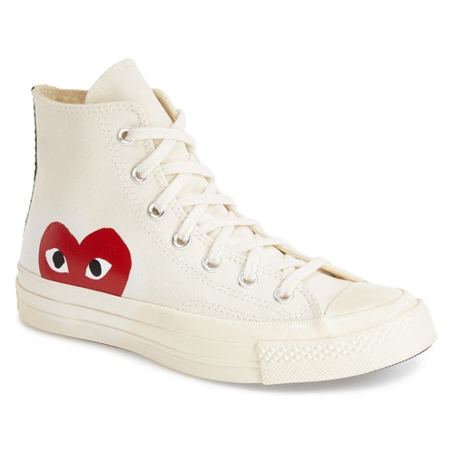 꼼데가르송 Comme des Garcons PLAY x Converse Chuck Taylor - Hidden Heart High Top Sneaker_WHITE CANVAS
