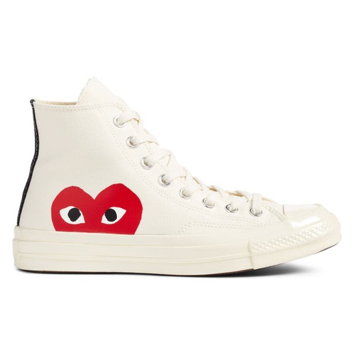 꼼데가르송 Comme des Garcons PLAY x Converse Chuck Taylor - Hidden Heart High Top Sneaker_WHITE CANVAS