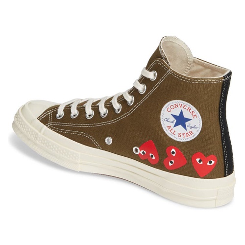 꼼데가르송 Comme des Garcons PLAY x Converse Chuck Taylor High Top Sneaker_KHAKI
