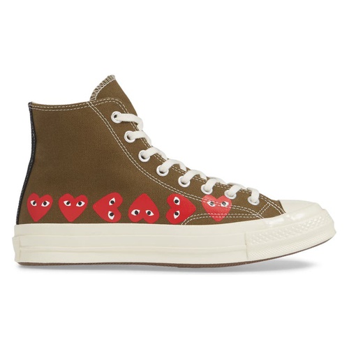 꼼데가르송 Comme des Garcons PLAY x Converse Chuck Taylor High Top Sneaker_KHAKI