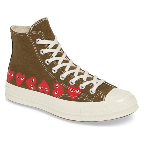 꼼데가르송 Comme des Garcons PLAY x Converse Chuck Taylor High Top Sneaker_KHAKI