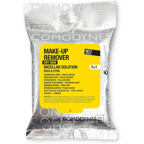  Comodynes Makeup Removers Toweletts for Face and Eyes with Oats for Dry Skin. 3 -20 towels packs