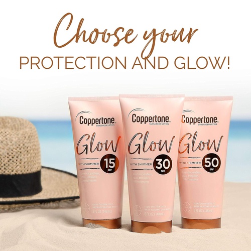  Coppertone Glow SPF 50 Sunscreen Lotion 5 Oz. + Glow Face SPF 50 Sunscreen Lotion 2 Oz, 7.0 Fl Oz, (Pack of 1)