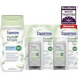 Coppertone Pure & Simple SPF 50 Lotion (6 Ounce) + Two Pure & Simple SPF 50 Stick Sunscreens (2x .49 Ounce), 6.49 Fl Ounce