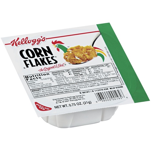  Kelloggs Corn Flakes, Breakfast Cereal, Original, .75oz (96 Count)