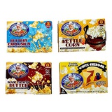 Buttery Explosion, Movie Theater Butter, Sweet & Salty Kettle Corn, White Cheddar - Cousin Willies Microwave Popcorn - Variety Pack Bundle of 4