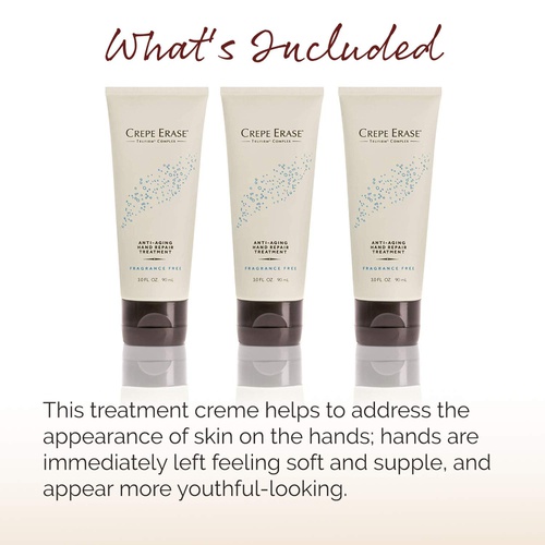  Crepe Erase  Anti Aging Hand Repair Treatment  TruFirm Complex  3-Pack Set  Fragrance Free  Travel Size/3 Ounces Each