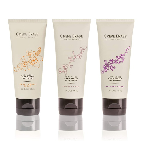  Crepe Erase  Anti Aging Hand Repair Treatment  TruFirm Complex  3-Pack Set  Assorted Fragrances  Travel Size/3 Ounces Each