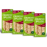 Crunchy Rice Rollers - Organic Snacks - Gluten Free - Allergy Friendly - Apple Cinnamon (4 Packs of 6 Rollers)