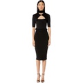 Cushnie Short Sleeve Mock Neck Knit Pencil Dress