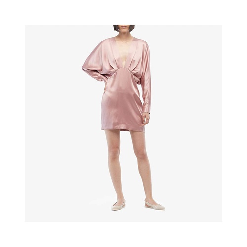  Cushnie Plunging Long Sleeved Blouson Mini Dress