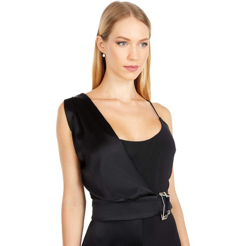  Cushnie Sleeveless Cropped Wide Leg Jumpsuit with Drape