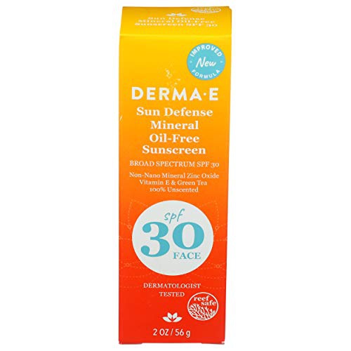  DERMA E Sun Defense Mineral Oil-Free Face Sunscreen, 2 oz