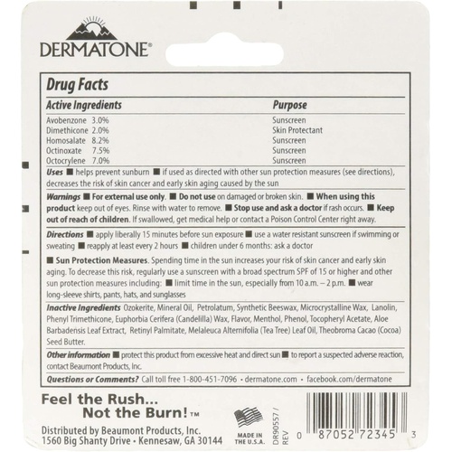  Dermatone Medicated Lip Balm SPF 30, 0.15-Ounce, 2 Count