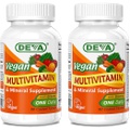 Deva Vegan Multivitamin & Mineral Supplement - Vegan Formula with Green Whole Foods, Veggies, and Herbs - High Potency - Manufactured in USA and 100% Vegan - 90 Count (Pack of 2)