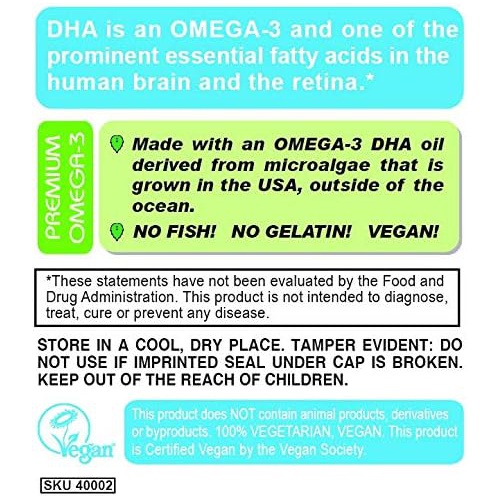  Deva Vegan Omega-3 DHA Supplement - Once-Per-Day Softgel 200 MG - Carrageenan Free - Gelatin Free - Non-Fish - Algae Oil - 90 Softgels (Pack of 2)