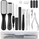 【LATEST 2021】Pedicure Kit Professional Pedicure Set Foot Care Kit 15 in 1, DHGMV Foot File for Dead Skin Callus Remover for Feet Pedicure Kit for Women and Men