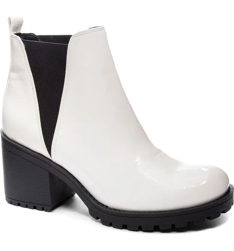 Dirty Laundry Lisbon Chelsea Boot_WHITE PATENT