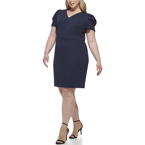 DKNY DKNY Plus Size V-Neck Puff Sleeve Dress