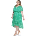 DKNY Plus Size V-Neck Flutter Sleeve Dress