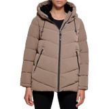 DKNY Liquid Velvet Hooded Puffer