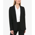 Petite Pick-Stitch Single-Button Blazer