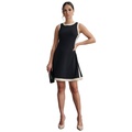 Womens Colorblocked Fit & Flare Mini Dress