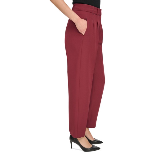 DKNY Womens High-Rise Pleated Pants