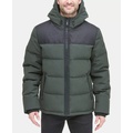 Mens Mixed-Media Puffer Coat