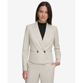 Womens Peak-Lapel Button Blazer