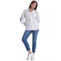 Womens Cotton Embroidered-Logo Shirt