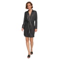 Womens Collared Long-Sleeve Surplice Dress